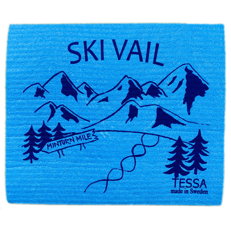 Tessa Blue Ski Vail Dish Cloth Vail Farmers Market Art Show